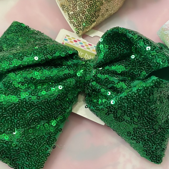 NWT Set of 3 Sequence Holiday 8” Bows - Picture 3 of 4